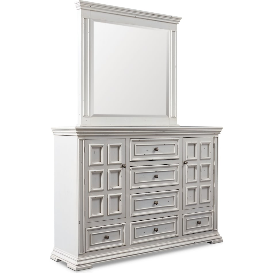 santa rosa white dresser & mirror   