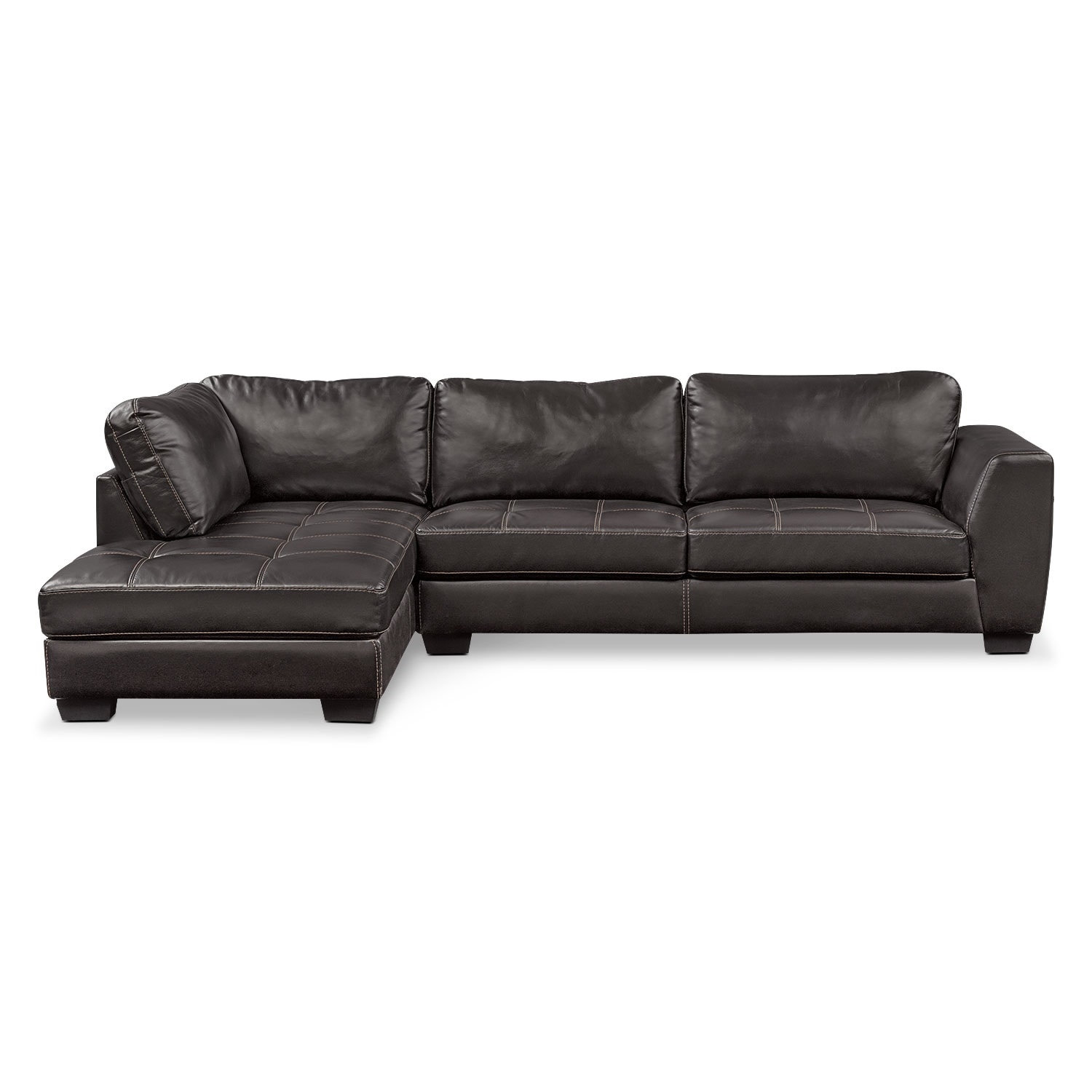 Santana 2Piece Sectional with LeftFacing Chaise Black Value City