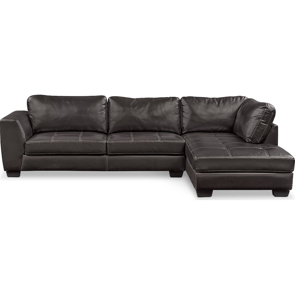 santana black black  pc sectional   