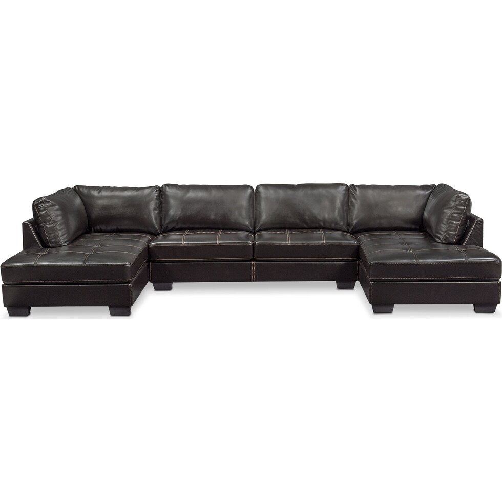 santana black black  pc sectional   