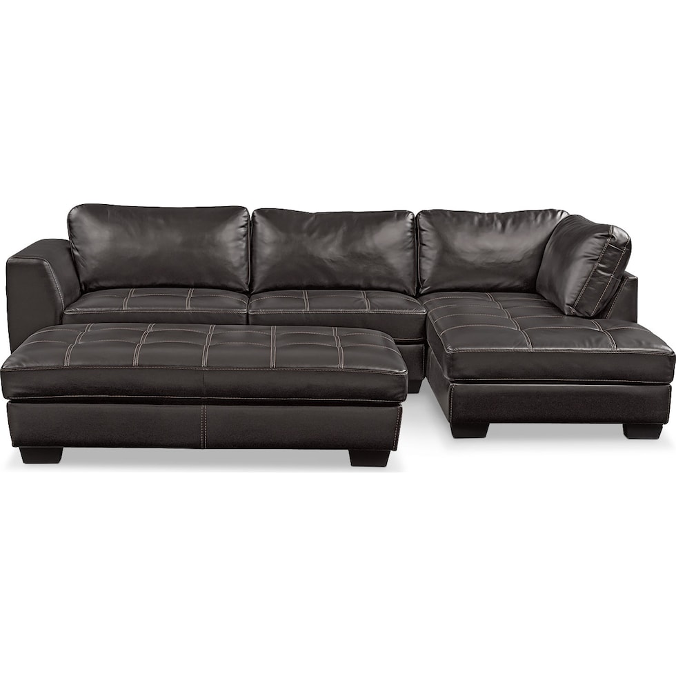 santana black black  pc sectional   