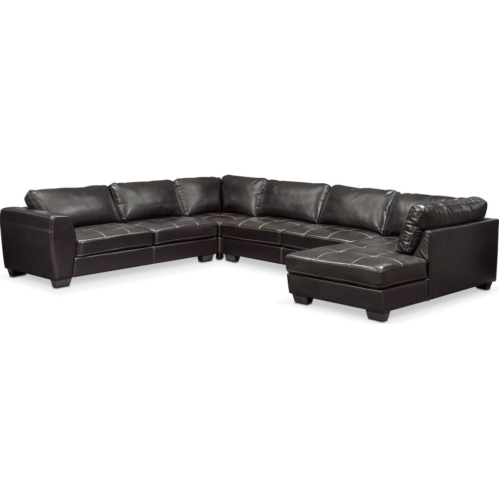 santana black black  pc sectional   
