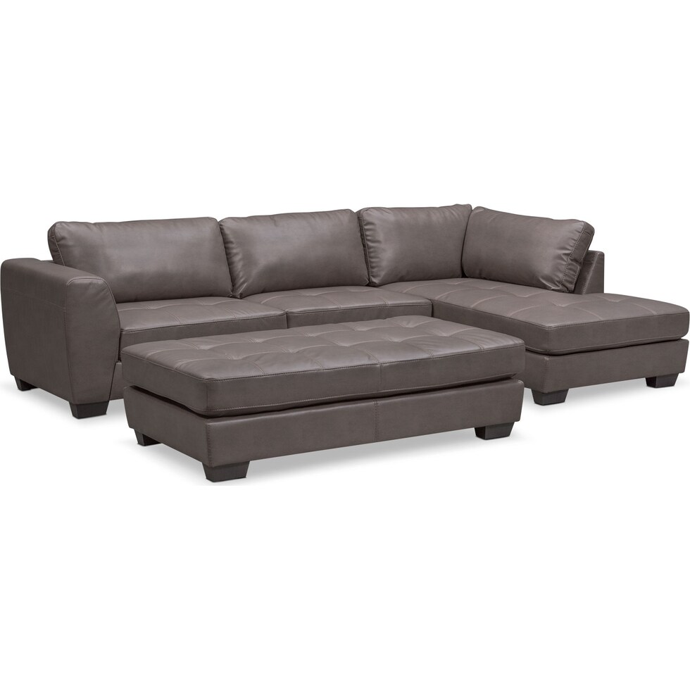 santana gray gray  pc sectional   