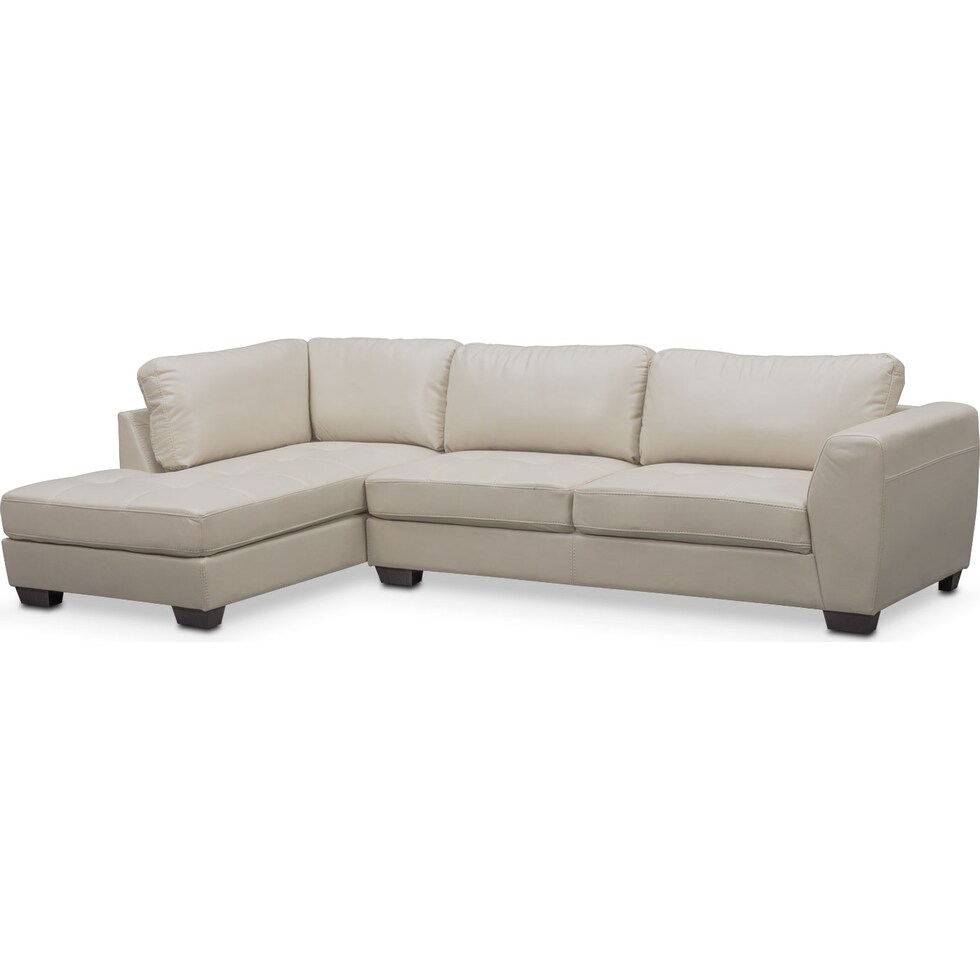 santana ivory white  pc sectional   