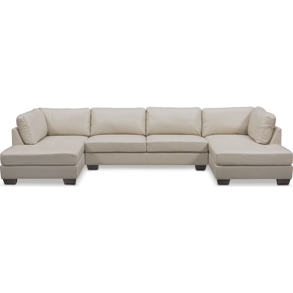 santana ivory white  pc sectional   