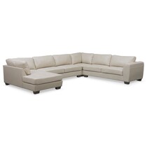 santana ivory white  pc sectional   