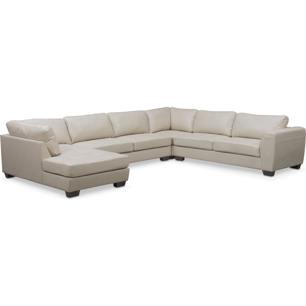 santana ivory white  pc sectional   