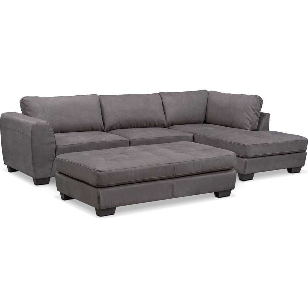 santana slate gray  pc sectional   