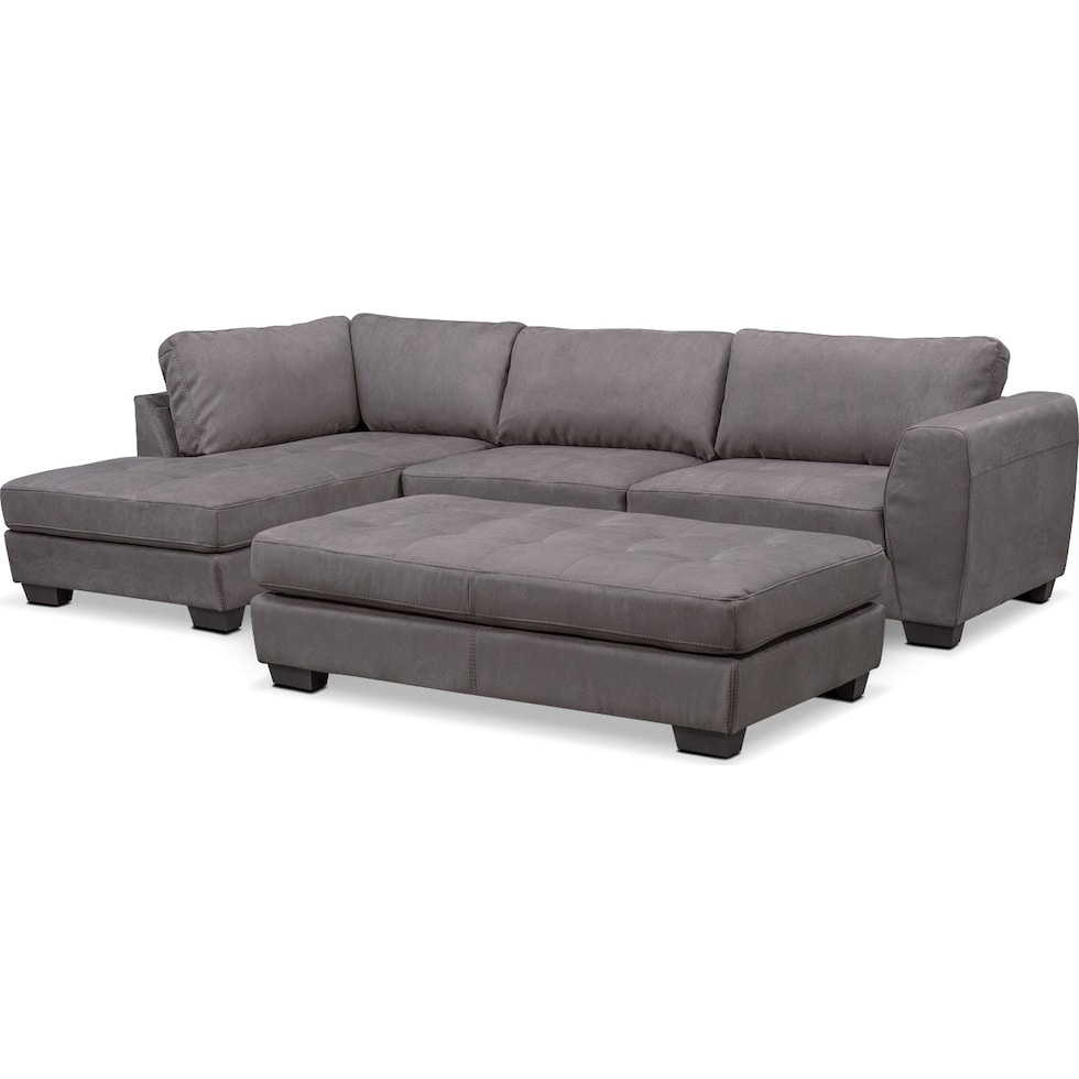 santana slate gray  pc sectional   