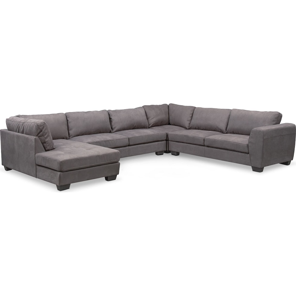 santana slate gray  pc sectional   