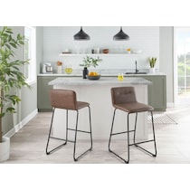 santos black espresso counter height stool   