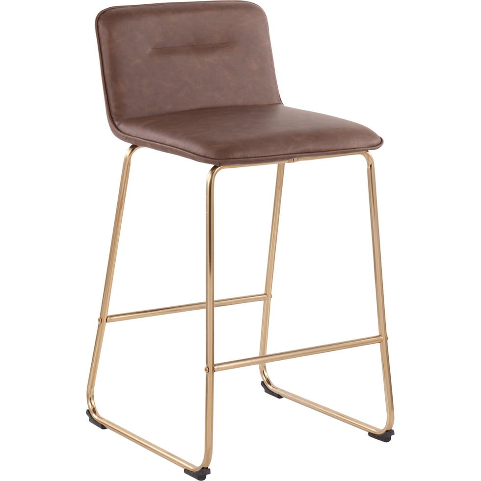santos gold espresso counter height stool   