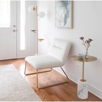 santos white accent chair   