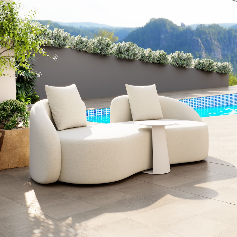 sarasota neutral outdoor loveseat   