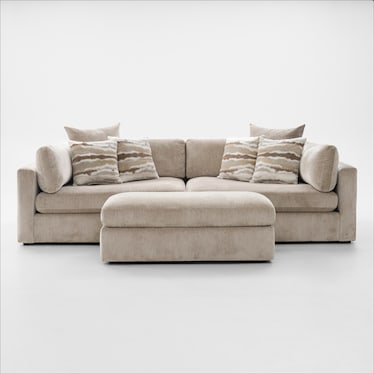 Sasha Foam Comfort Sectional - Luscious Champagne