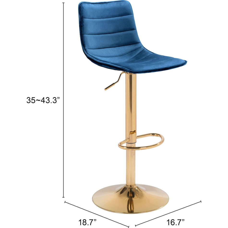sawyer blue gold bar stool   