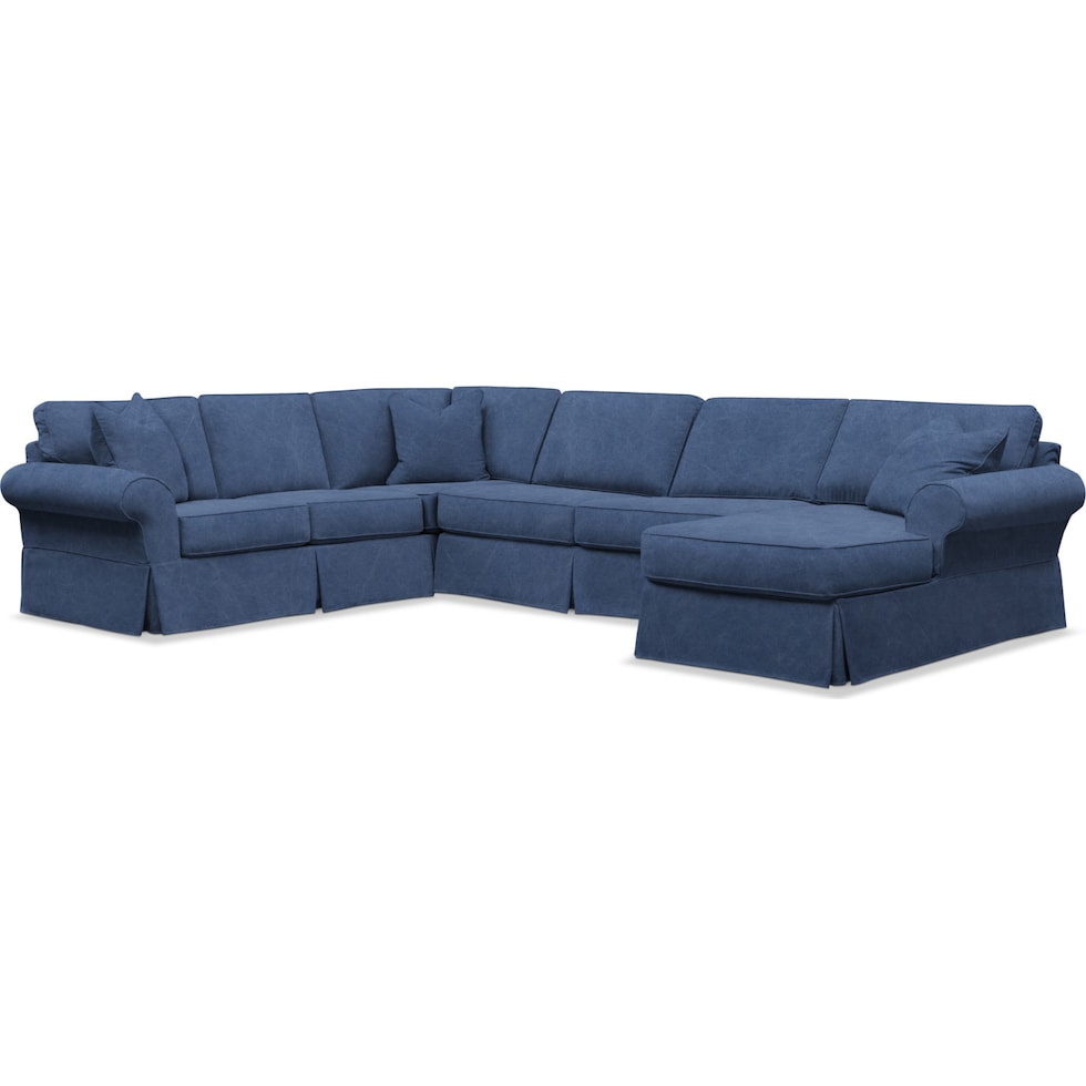 sawyer blue sectional   