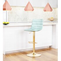 sawyer light blue gold bar stool   