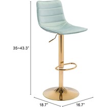 sawyer light blue gold bar stool   