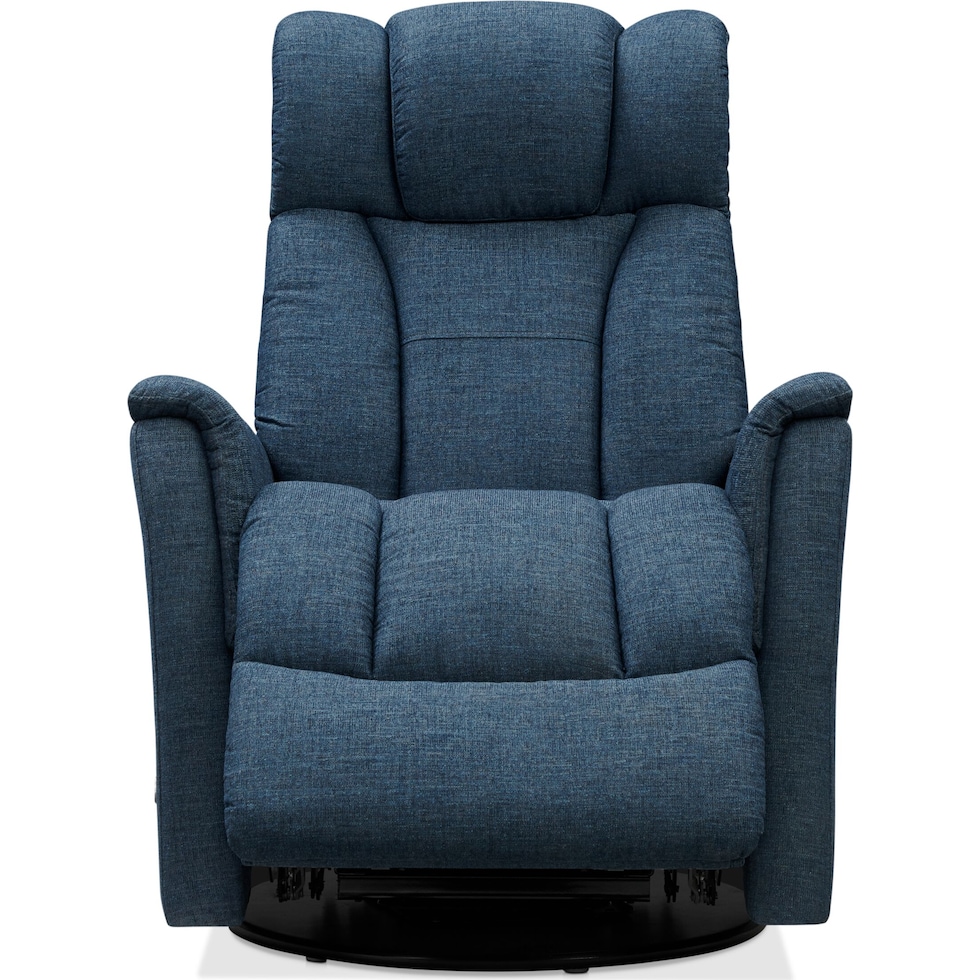 saxton blue swivel chair   