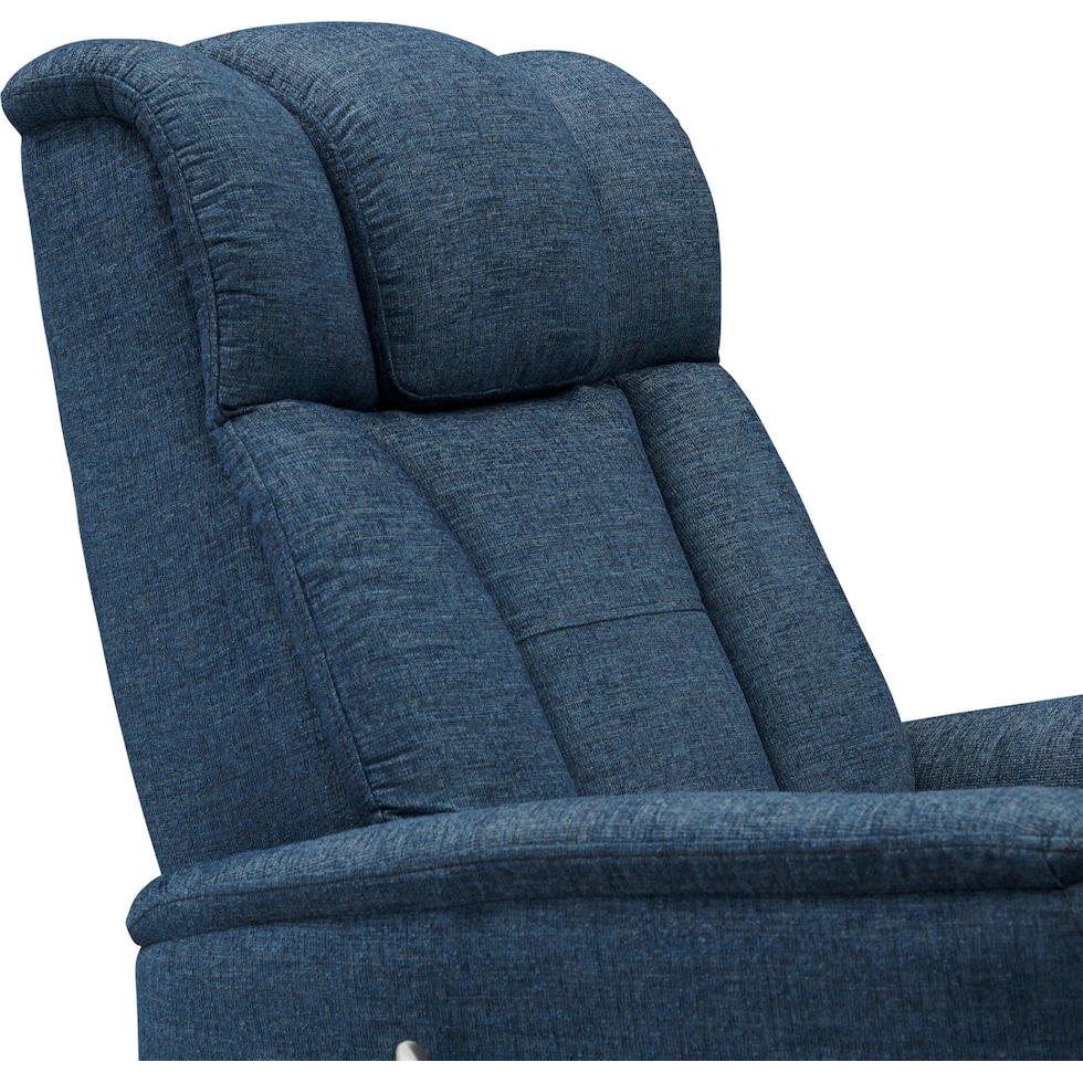 saxton blue swivel chair   