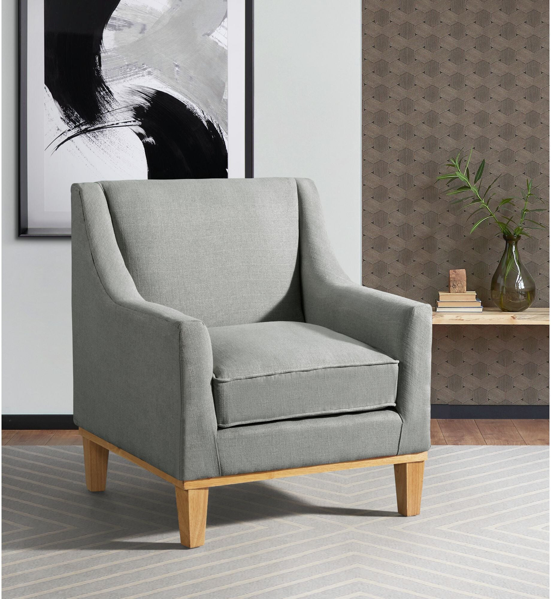 light gray accent chair