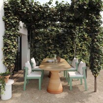 scottsdale green cream outdoor dining chair   