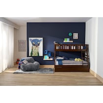 scout dark brown twin over full bunk bed with drawer storage   