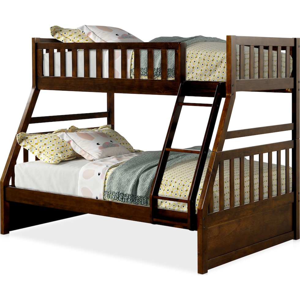 scout dark brown twin over full bunk bed   
