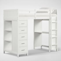 scout white twin loft bed   