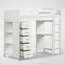 scout white twin loft bed   