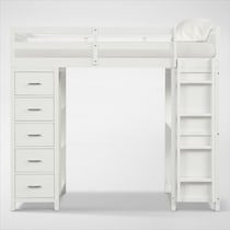 scout white twin loft bed   