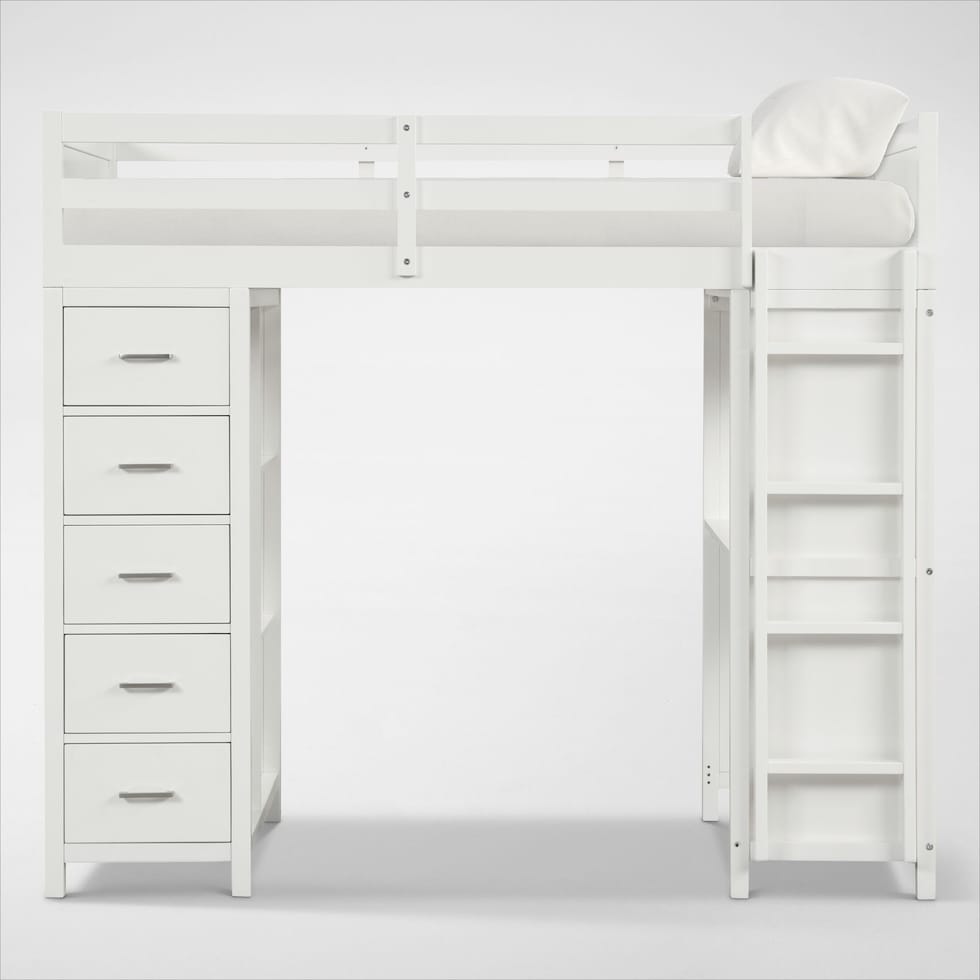 scout white twin loft bed   