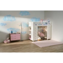 scout white twin loft bed   