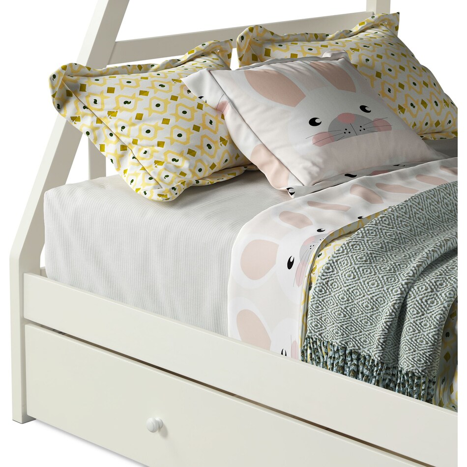 scout white twin over full bunk bed with drawer storage   