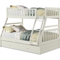 scout white twin over full bunk bed with trundle   