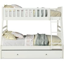 scout white twin over full bunk bed with trundle   