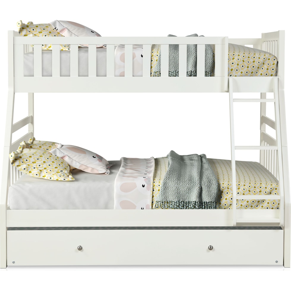 scout white twin over full bunk bed with trundle   