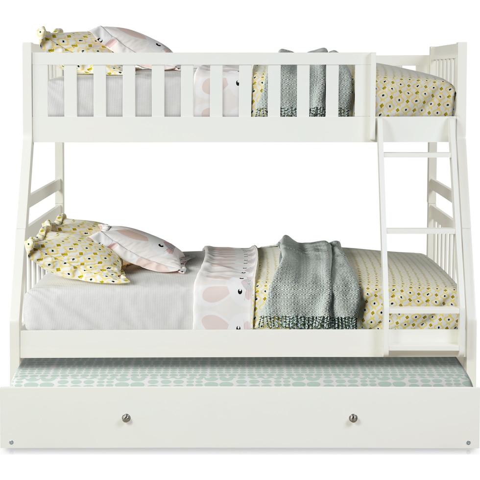 scout white twin over full bunk bed with trundle   