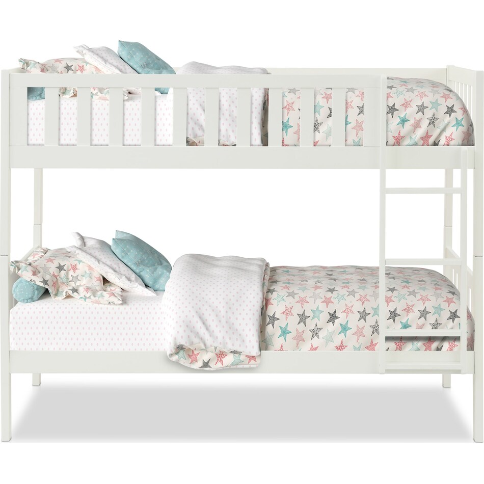 scout white twin over twin bunk bed   