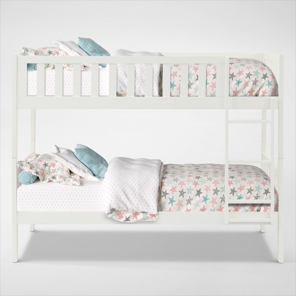 scout white twin over twin bunk bed   