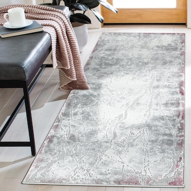 Scribb Area Rug - Gray/Purple