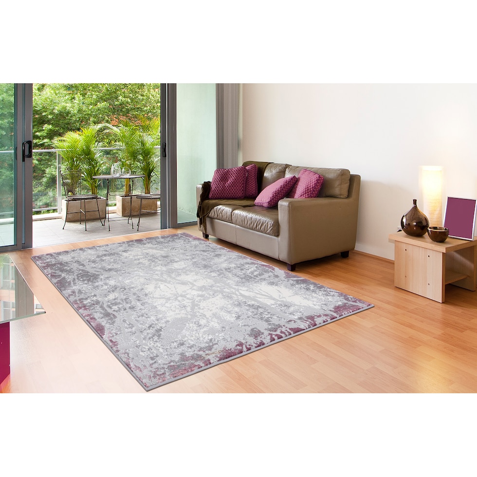 scribb gray purple area rug  x    