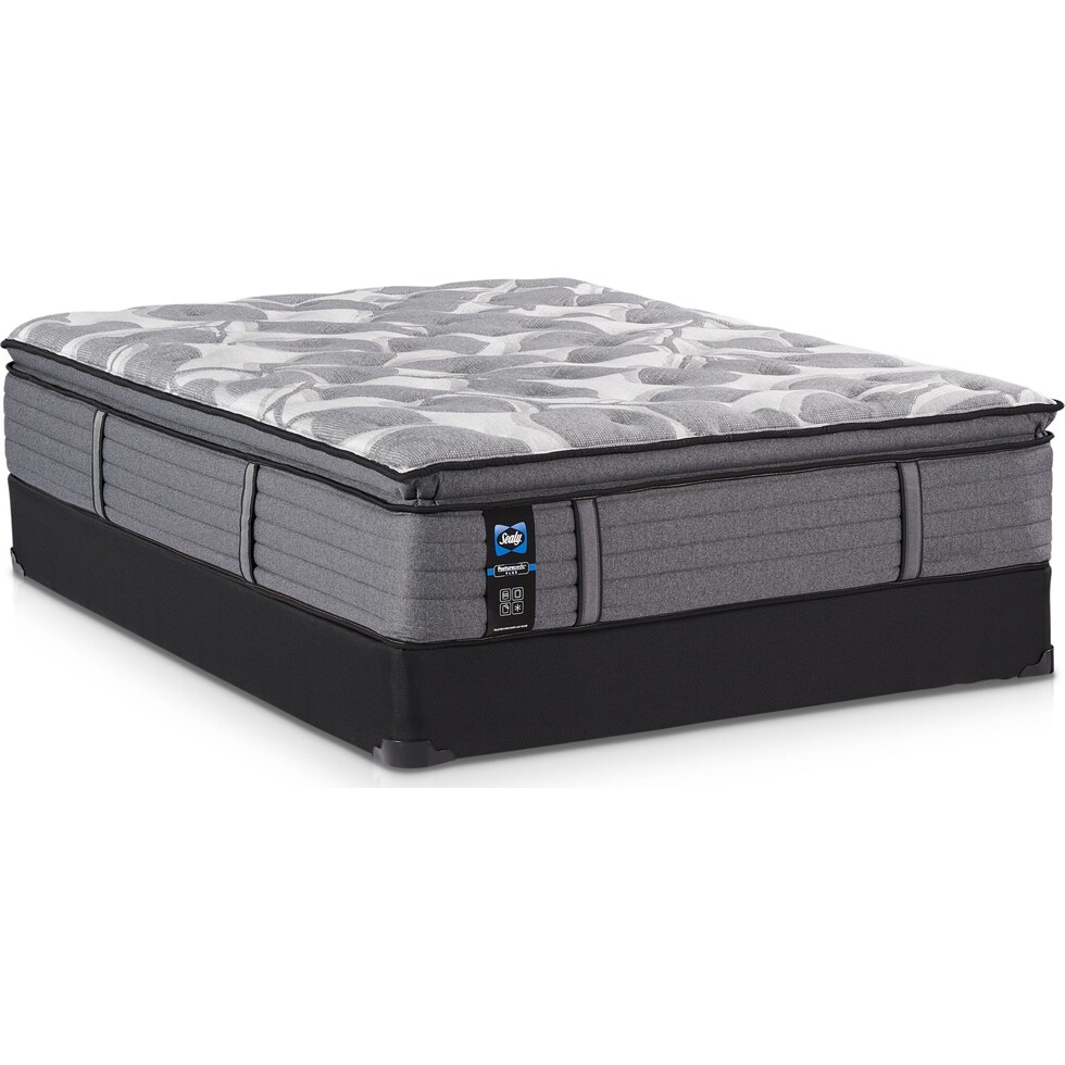 sealy avonlea gray full mattress foundation set   
