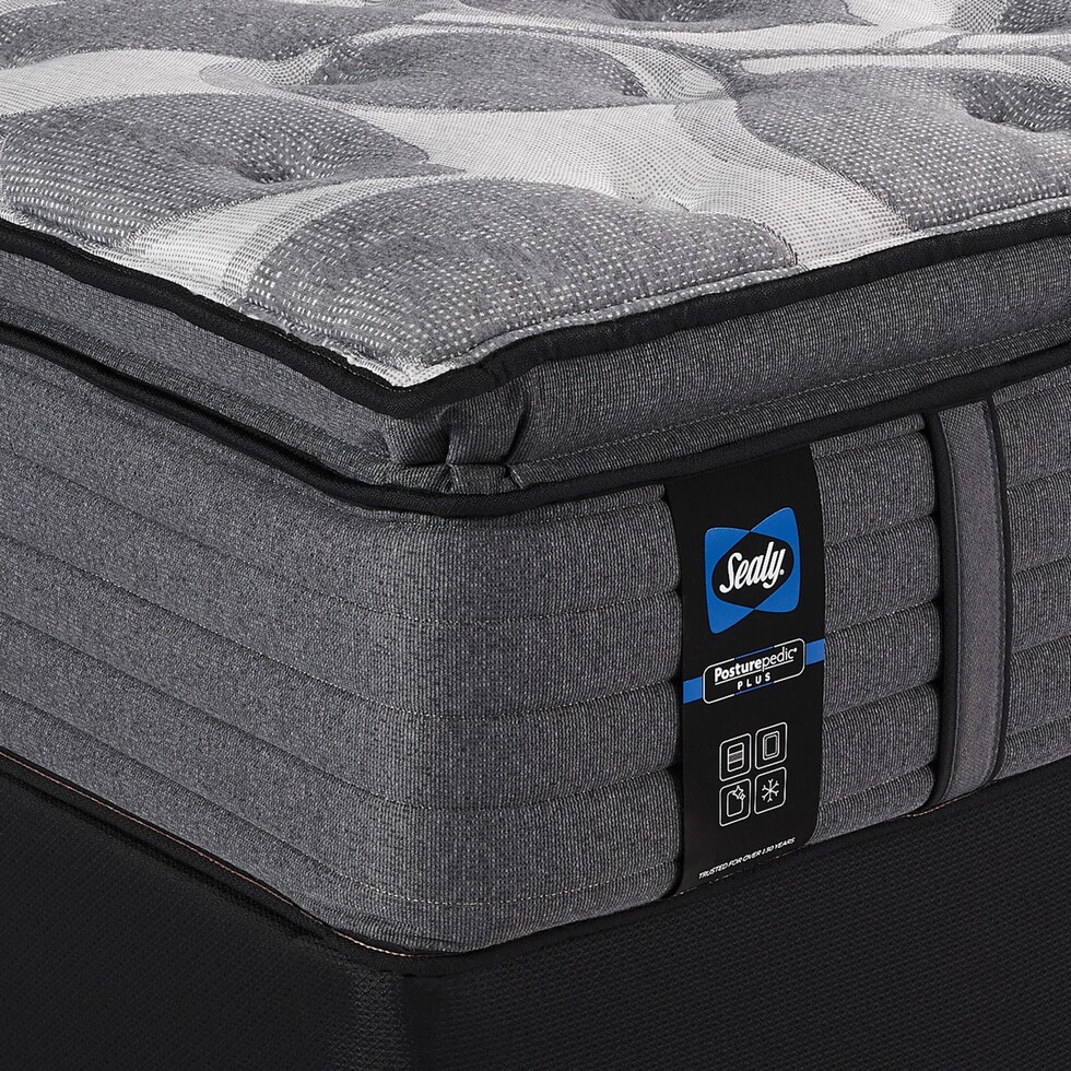 sealy avonlea gray full mattress foundation set   