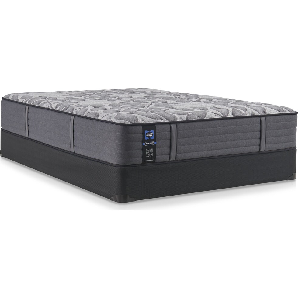 sealy avonlea gray full mattress low profile foundation set   