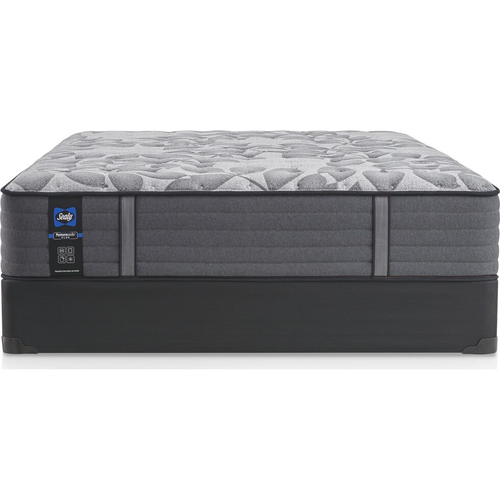 sealy avonlea gray queen mattress foundation set   