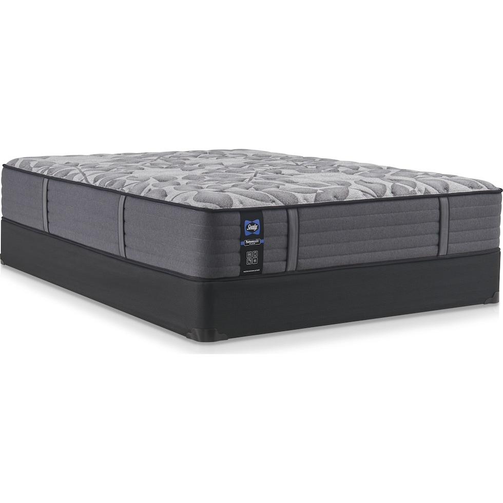 sealy avonlea gray queen mattress low profile foundation set   