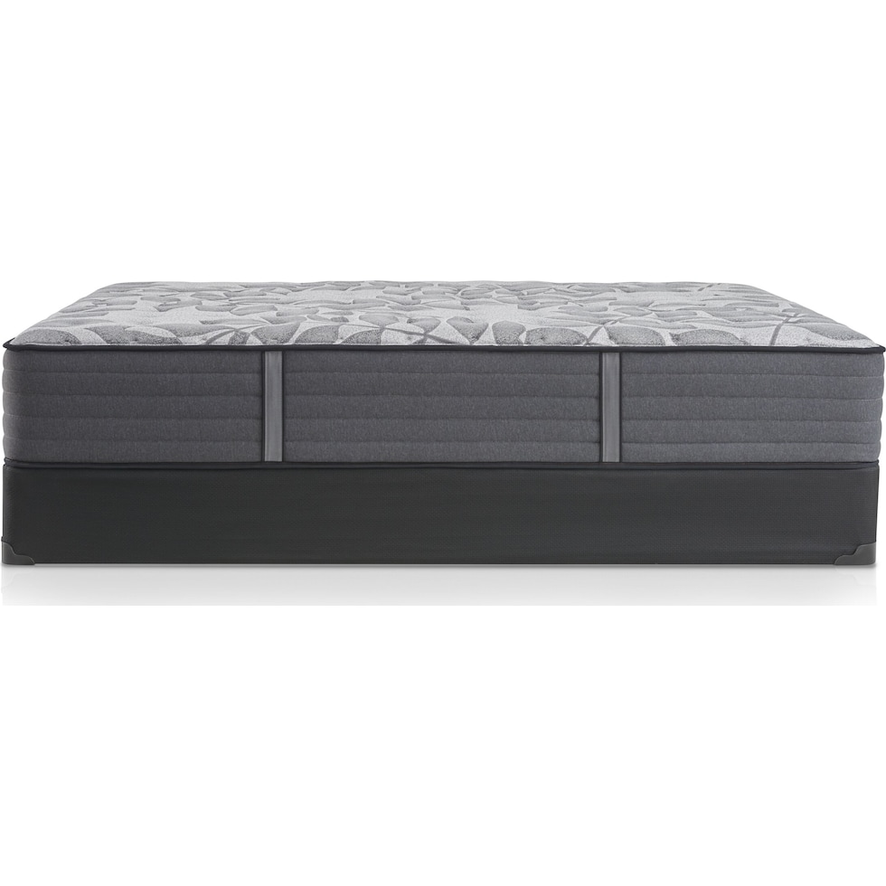 sealy avonlea gray queen mattress low profile foundation set   