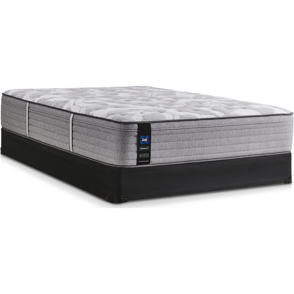 sealy dantley gray full mattress low profile foundation set   